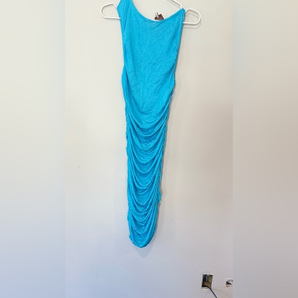 HANNE BLOCH BRIGH BLUE SMOCK RUSHED MISI DRESS SIZE MEDIUM 1751 - Picture 3 of 12